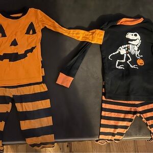 Halloween Pumpkin and Skeleton Kids Costume Set